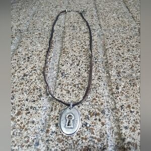 Fossil Necklace Leather Fossil Key